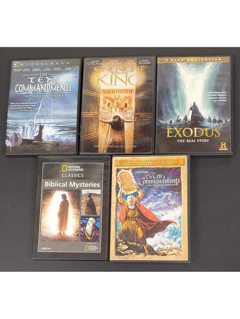 5x Biblical DVD Sets and Movies: The Ten Commandments, Exodus & More VG